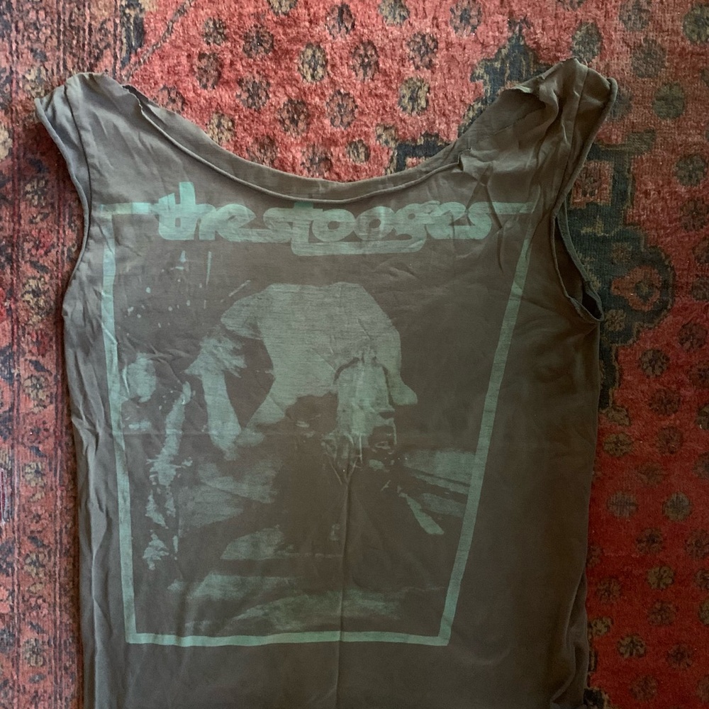Black Graphic Sleeveless Top IGGY POP